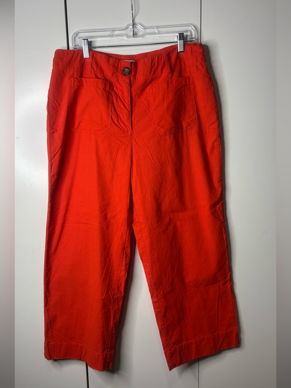 Nicole Miller Cropped Wide-Leg Pants in Rust Orange - Picture 3 of 9